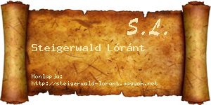 Steigerwald Lóránt névjegykártya