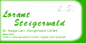 lorant steigerwald business card