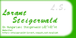 lorant steigerwald business card